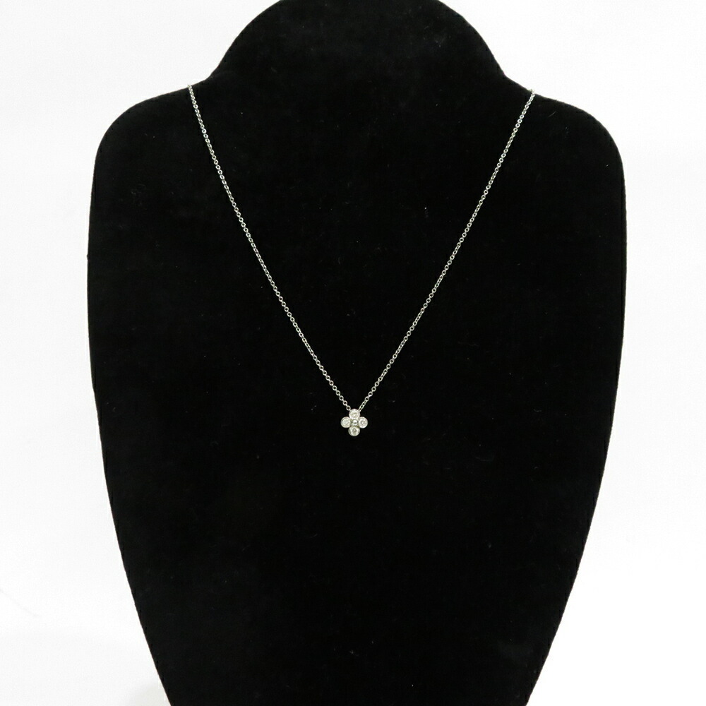 Tiffany & Co. Flower Diamond Bezel Set Necklace Platinum